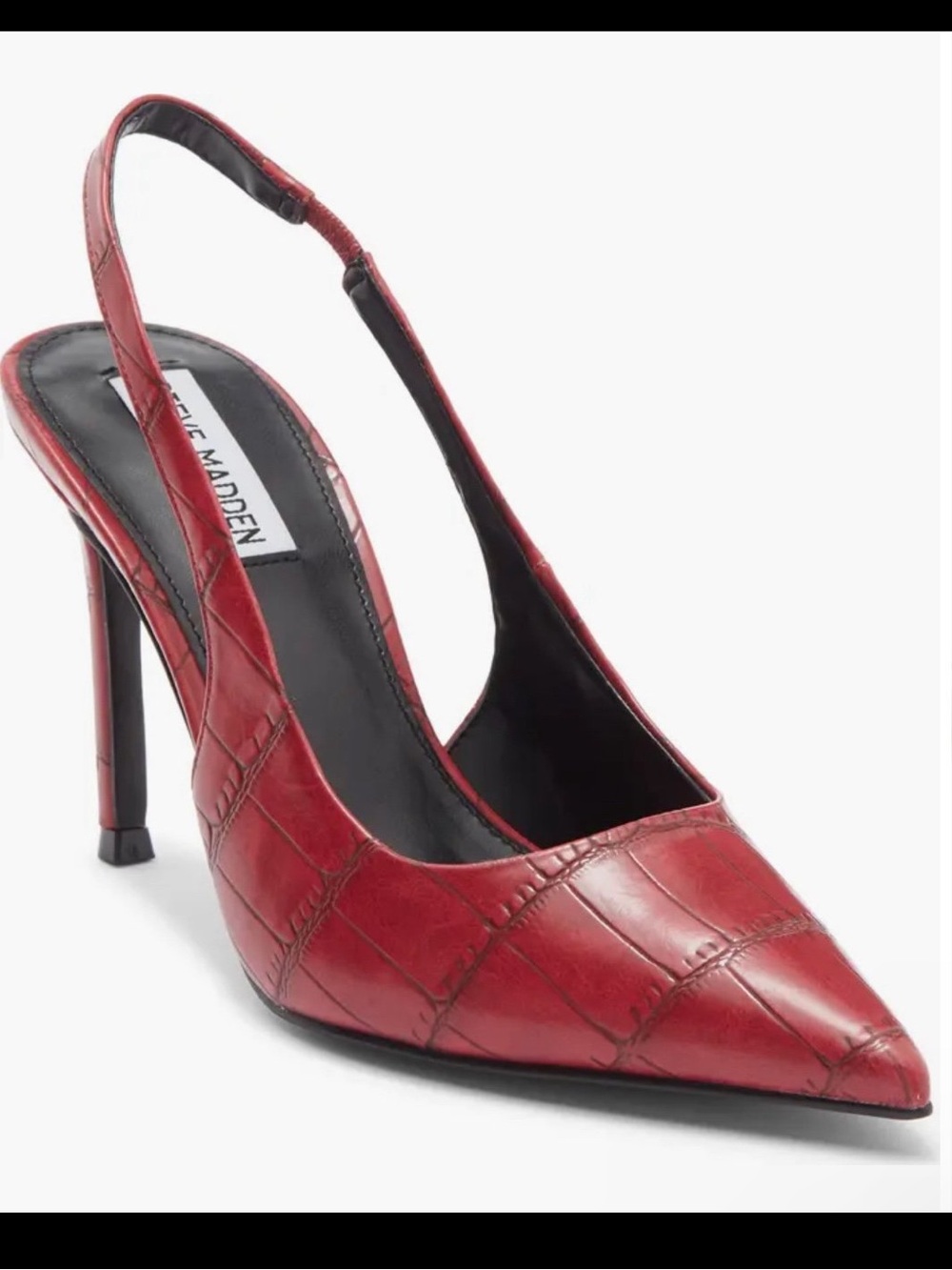 New Steve Madden red croc pointy heels